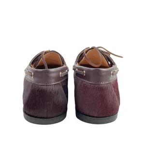 NEW J.Crew Haircalf Classic Womens Purple Leather Lace Up Flat Loafer Shoes Sz 9 thumbnail 3