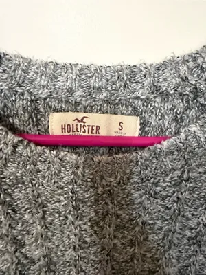 Hollister Heather Gray Ribbed Knit Long-Sleeve Fit-and-Flare Dress thumbnail 2