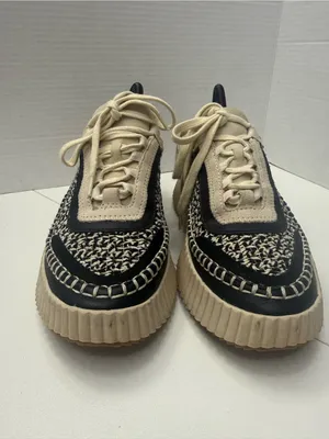 Dolce Vita Dolen Platform Sneakers in Black and White Woven Fabric size 9 thumbnail 5