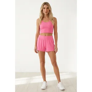 GapBody Womens Pink Ribbed Lounge Shorts XXL Elastic‎ Waist Relaxed 825459-02-1 thumbnail 5