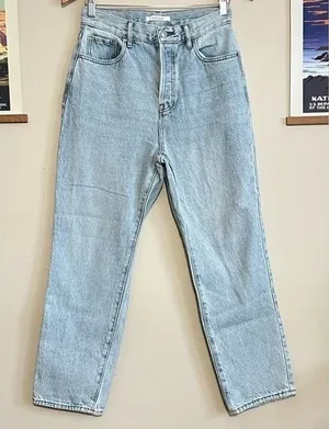 PacSun Light Wash High Rise Straight Button Fly Jeans 27‎ Cotton Casual Academic thumbnail 1