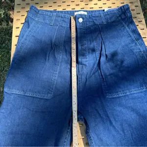 Anthropologie Sundry Ultra High Rise Pleated Carpenter Wide Leg Jeans Size 31 thumbnail 3