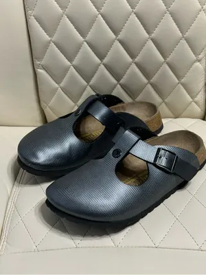 Birkenstock Papillio textured clogs in gunmetal silver size 36 or 5/5.5 women thumbnail 13