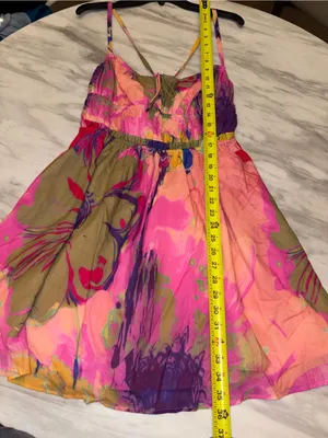 NWT Steve Madden Floral Mini Dress Medium Spaghetti Strap Tie Bust Tropical thumbnail 5
