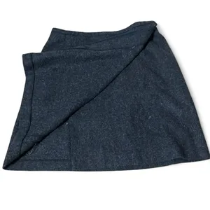 Eddie Bauer Gray 100% Wool Wrap Mini Dark Academia Skirt Lined‎ Size 14 Preppy thumbnail 7