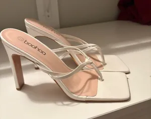 White sandal heels Boohoo thumbnail 1