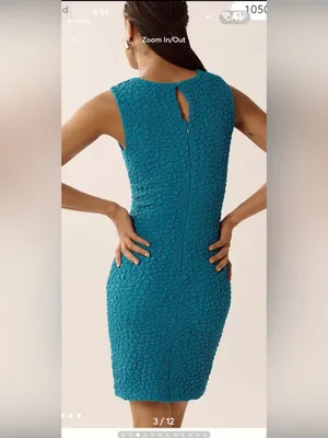 Anthropologie Textured Sleeveless Mini Dress in Teal thumbnail 2