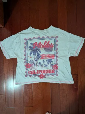 Messy Bun Just Chillin Malibu Graphic Cropped Tee Large thumbnail 4