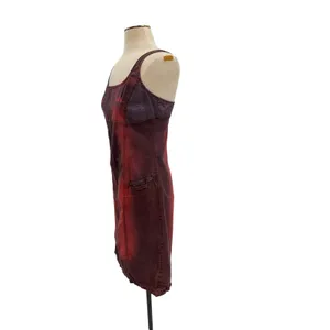 Transit Par Such Red‎ Purple Tie Dye Stretch Denim Mini Dress Size 2 US 8 10 thumbnail 5