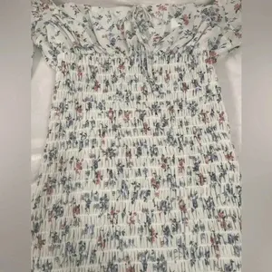 Goodnight Macaroon White Floral Smocked Sheer Sleeve Dress thumbnail 4