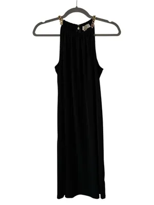 MICHAEL Michael Kors Chain Halter Dress Black Cocktail Evening Sleeveless S thumbnail 3