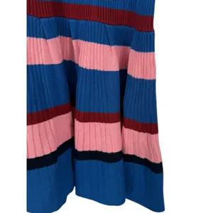 NWT Anthropologie Maeve Beca Ribbed Sweater Fit & Flare Striped Mini Dress Sz M thumbnail 13