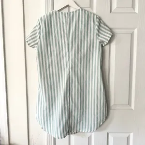 Emery Rose NWT Green White Nautical Striped Notched Collar Boxy Sundress Large thumbnail 9