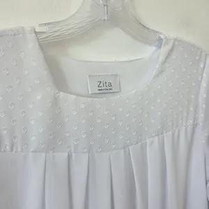 Zita White Maxi Dress Temple Church Baptism Modest Pockets High Neck Small thumbnail 4