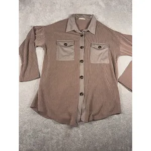 Reb. in J 220 Heather brown Ribbed Shirt Shacket‎ Size XL Lightweight thumbnail 5