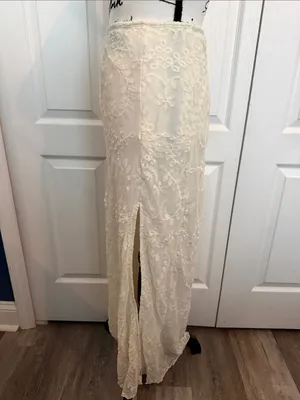 Altar'd State Ivory Embroidered Maxi Skirt thumbnail 5