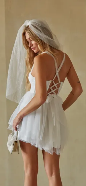 American Threads White Mini Dress thumbnail 2