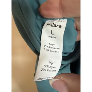 Halara Breeze Jumpsuit Size L Teal Blue Wide Leg Pockets Cross Back‎ Sleeveless thumbnail 10
