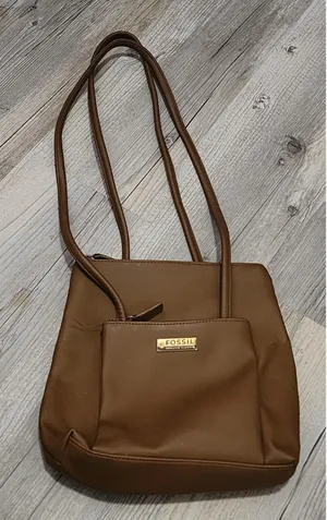 FOSSIL Women's Genuine Classic Leather Top Zip‎ Tote Shoulder Bag Camel Brown thumbnail 1