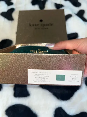 Kate Spade Turquoise Glitter Card Holder thumbnail 5