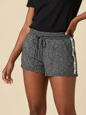 PINK VS | Speckled Black Lounge Shorts Sz L thumbnail 1