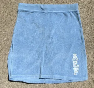 Vintage Y2K Abercrombie & Fitch Terry Cloth Skirt Blue XS Pockets Bella Twilight thumbnail 1