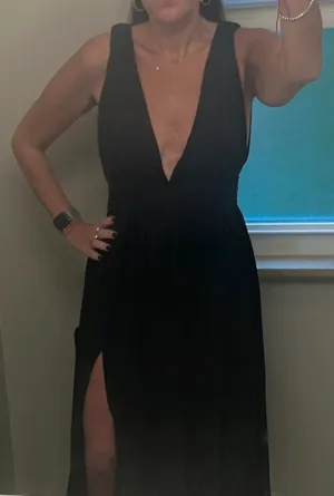 Lulus NWT Black Formal Maxi Dress XL | Deep V Open Back thumbnail 2