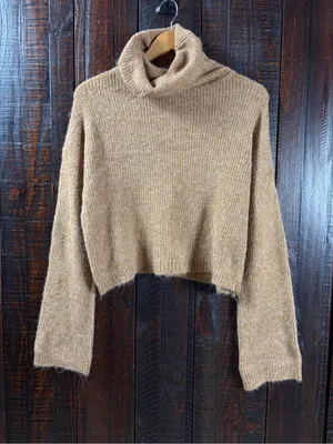 Wild Fable Beige Knit Turleneck Sweater NEW Small thumbnail 2