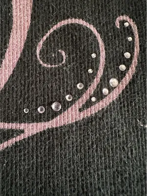 Harley Davidson Womens Small Black Ribbed Tank Top Pink Graphic Rhinestones Y2K thumbnail 4