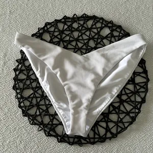 Beach Riot Vanessa High cut Bikini Bottom, White, Size Medium, $88 thumbnail 4