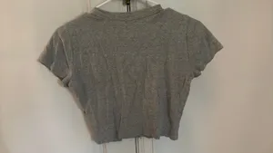 Hollister Cropped T-Shirt Grey thumbnail 5
