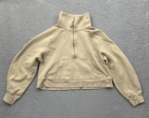 Lululemon Scuba Oversized Funnel Neck Half Zip Sweatshirt Trench Tan Women's M/L thumbnail 1