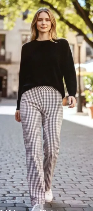 J. McLaughlin Cabana Gingham Side Zipper Closure Stretchy Womens Pants Sz 6 thumbnail 1