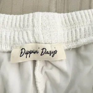Dippin Daisys Staying In Pants Size M White Waffle Knit Jogger Pajama Coquette‎ thumbnail 7