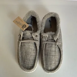 Drope Kate Women’s Faux Fur Lined Shoes Size 8 Grey Casual Comfort Lace-Up NIB thumbnail 5