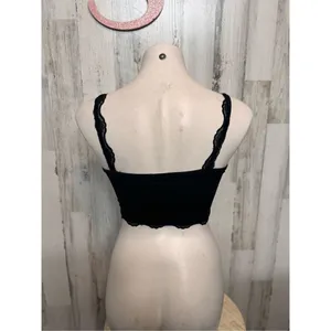Romwe Black Lace Trim Crop Cami Top – Size S (US 4) thumbnail 2