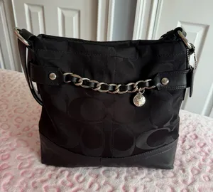 Coach Black Hobo Shoulder Bag With Chain Detail Women's thumbnail 4
