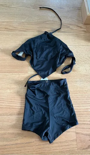 Black Two-Piece Athletic Swim Set thumbnail 1