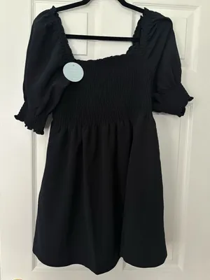 NWT Hill House Home Elizabeth Nap Dress Black Wrinkle Resistant Mini L thumbnail 2