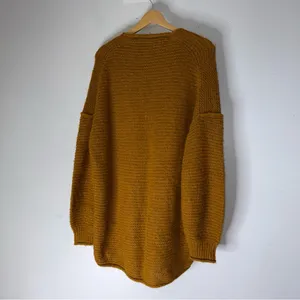 Free People‎ knit sweater over sized mustard brown color Alpaca Blend Small thumbnail 2