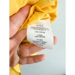 FARM Rio x Anthropologie | Bria Off Shoulder Smocked Dress Tropical Yellow | M thumbnail 7