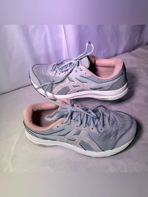 ASICS Women's Gray and Light Pink Athletic Running Shoe thumbnail 4