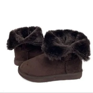 Bumper Brown Faux Suede & Fur Boots Size 7 thumbnail 3
