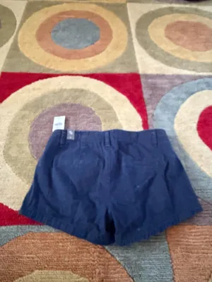 NWT Abercrombie & Fitch Y2K Style Low Rise Chino Shorts Navy Blue Women’s Size 2 thumbnail 7