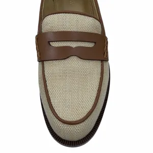 J. Crew Woven Raffia Slip On Penny Loafer Natural Brown Size 7 thumbnail 11