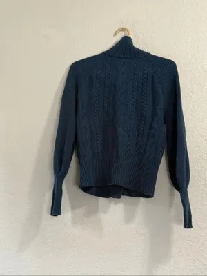J crew Collection wool blend fisherman twisted cable-knit cardigan XS thumbnail 3