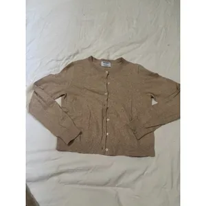 Old Navy Beige Button Front Crewneck Cardigan Sweater Size Small thumbnail 2
