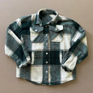 Plaid Flannel Shacket Green Size M thumbnail 1