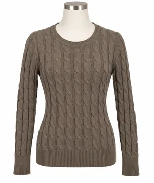 Y2K Gap M Sweater Brown Cable Knit Crew Neck Long Sleeve Classic Preppy Academia thumbnail 1