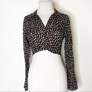 Blue Life Caden Crop Top leopard lurex strip sz‎ XS thumbnail 8